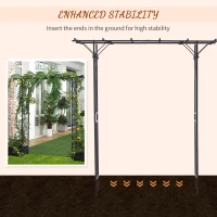 Outsunny 82'' Decorative Metal Garden Trellis Arch with Durable Steel Tubing & Elegant Scrollwork, Perfect for Weddings(m-6)