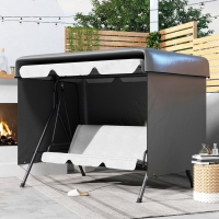 Outsunny 3-Seater Patio Swing Cover, Outdoor Garden Furniture Protection Hammock Glider Cover, Waterproof Dustproof Windproof, 85" x 61" x 59", Dark Grey