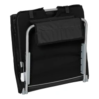 Outsunny 2 Pieces Beach Lounge Chair, Outdoor Folding Chaise Lounge Set w/ Pillow for Sunbath, Snap, Black(m-9)