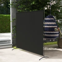 Outsunny Single Panel Room Divider, UV30+ Privacy Screen, Indoor Outdoor Privacy Panel with Stable Base, Black(m-8)