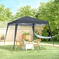Outsunny 8' x 8' Pop Up Canopy, Outdoor Foldable Tent, Portable Canopy Tent with Carrying Bag for Camping, Party, Picnic, Black(m-8)