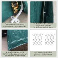 Outsunny 7.9' x 6.6' Garden Storage Tent, Patio Storage Shelter w/ Metal Frame and Double Zipper Doors, Green(m-6)