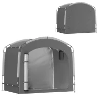 Outsunny Bike Storage Shed Tent, Portable and Waterproof with 210D Oxford Fabric and Carry Bag for 3-4 Bicycles, Dark Gray(m-11)