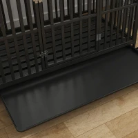 PawHut 49" Heavy Duty Steel Dog Crate Kennel Pet Cage with Wheels for Convenient Access Anti-Pinching Floor, Black(m-10)