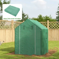 Outsunny 01-0472 Replacement Cover, 55" x 56.25" x 74.75" Walk-in Greenhouse Cover Reinforced Anti-Tear PE Hot House Cover, Green(m-10)