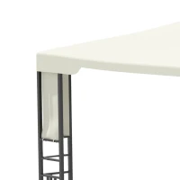 Outsunny 10' X 13' Outdoor Patio Gazebo with Double Vented Roof, Storage Shelves, Steel Frame for Lawn, Backyard and Deck, Cream White(m-6)