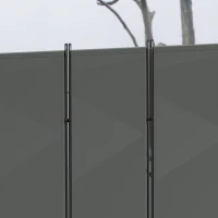 Outsunny 6 Panel Folding Room Divider, UV30+ Privacy Screen, Indoor Outdoor Privacy Panel with Stable Base, Dark Grey(m-10)