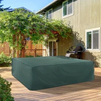 Outsunny Large Patio Garden Furniture Set Cover 600D Oxford Square Waterproof, 90.6" L x 90.6" W x 27.6" H, Green(m-1)
