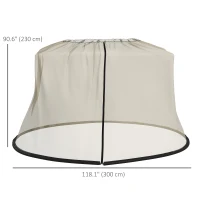Outsunny 7.5FT Umbrella Table Screen Mosquito Bug Net, Garden Large Umbrella Cover Netting with Zippered Door, Beige(m-3)