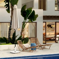 Outsunny Square Patio Umbrella Base, 41 lbs Metal Umbrella Stand Base with Adjustable Foot Pads, Heavy Duty Patio Umbrella Holder for 1.3"/1.5"/1.9" Umbrella Poles for Outdoor, Lawn, Poolside, White(m-8)