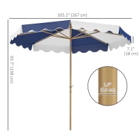 Outsunny 9FT Patio Umbrella with 8 Ribs, Crank & Tilt, UPF 50+ for Garden, Deck, Poolside, Mixed Colour(m-3)