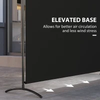 Outsunny Single Panel Room Divider, UV30+ Privacy Screen, Indoor Outdoor Privacy Panel with Stable Base, Black(m-6)