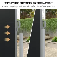 Outsunny Retractable Double Side Awning, 79"x236" Patio Privacy Screen, UV Resistant, Waterproof Wind Screen, Black(m-6)