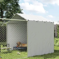 PawHut Galvanized Steel Dog Kennel Outdoor with Waterproof & UV-Resistant Cover for Large Dogs, 13.1' x 7.5' x 7.5'(m-10)