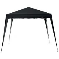 Outsunny 8' x 8' Pop Up Canopy, Outdoor Foldable Tent, Portable Canopy Tent with Carrying Bag for Camping, Party, Picnic, Black(m-9)