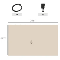 Outsunny 9.84' x 13.1' Gazebo Sidewall Set with Hooks/C-Rings, Beige(m-3)