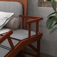 PawHut Wooden Dog Ramp for Large Dogs, 60" Long, with Non-slip Rug, Removable Guardrails for Couch, Bed, Brown(m-10)