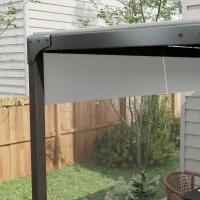 Outsunny Pergola Gazebo Curtains for 10' x 10' Pergola, 2 Pack Side Panels Replacement with Large Windows and Doors(m-10)