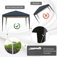 Outsunny 10 x 10ft Folding Pop Up Tent Outdoor Gazebo Canopy with Carrying Bag, Black(m-7)