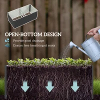 Outsunny 5' x 3' x 2' Raised Garden Bed, Galvanized Planter Box for Growing Flowers, Herbs and Vegetables, Dark Grey(m-6)
