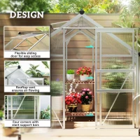 Outsunny 6' x 6' x 6.6' Polycarbonate Greenhouse, Walk-In Green House Kit Garden, Plants Grow, Galvanized Sheet Aluminum Frame with Rain Gutter, Vent and Sliding Door, Silver(m-4)