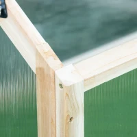 Outsunny Wooden Cold Frame Greenhouse Garden Portable Raised Planter with Openable Top for Indoor, Outdoor, Flowers, Vegetables, Plants, 35.5" x 20.5" x 19.5", Natural Wood(m-7)