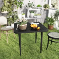 Outsunny 31.5" Patio Dining Table for 4, Metal Square Outdoor Table for Garden, Lawn, Backyard, Black(m-7)