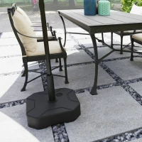 Outsunny Square Patio Umbrella Base Holder, Heavy Duty Outdoor Umbrella Stand Base, Filled Up to 55lbs with Stand or 44lbs with Water for Garden, Poolside, Black(m-8)