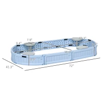 Outsunny Kids Outdoor Sandbox with Cover, Seat Board for Backyard, Light Blue, 72" x 41.25" x 8.75"(m-3)