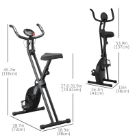 Soozier Foldable Exercise Bike Upright Fitness Bike 8-Level Resistance Cardio Workout(m-3)