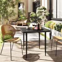 Outsunny 31.5" Patio Dining Table for 4, Metal Square Outdoor Table for Garden, Lawn, Backyard, Black(m-1)