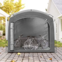Outsunny Bike Storage Shed Tent, Portable and Waterproof with 210D Oxford Fabric and Carry Bag for 3-4 Bicycles, Dark Gray(m-9)