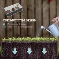 Outsunny 8' x 4' x 2' Raised Garden Bed, Galvanized Planter Box for Growing Flowers, Herbs and Vegetables, Dark Grey(m-6)