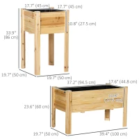 Outsunny Raised Garden Bed Set of 3, Wood Planter Box, Outdoor Freestanding Garden Boxes for Fruit Vegetable Flower Herb(m-3)
