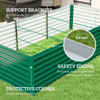 Outsunny 8' x 4' x 2' Raised Garden Bed, Galvanized Planter Box for Growing Flowers, Herbs and Vegetables, Green(m-7)