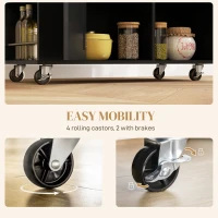 HOMCOM Kitchen Island with Power Outlet and Drop Leaf, Rolling Kitchen Cart with 2 Drawers and Adjustable Shelves, Black(m-9)