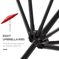 Outsunny 9FT 3 Tiers Patio Umbrella Outdoor Market Umbrella with Crank, Push Button Tilt for Deck, Backyard and Lawn, Red(m-7)