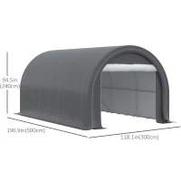 Outsunny 10' x 16' Heavy Duty Portable Carport Tent with Zippered Door, PE Cover for Car, Boat, Motorcycle, Bike, Grey(m-3)