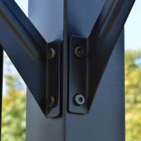 Outsunny 12' x 10' Outdoor Patio Gazebo Pergola with Retractable Canopy Roof, Steel Frame with Stakes, Unique Design, Beige(m-8)