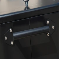 Outsunny 80 Quart Rolling Cooler Cart Portable Patio Ice Beer Beverage Cooling Bin for Outdoor Party w/ Bottle Opener & Storage Shelf Black(m-9)