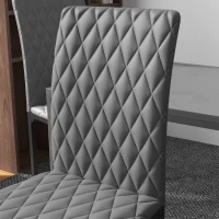 HOMCOM Set of 4 Modern Dining Chairs, Tufted High Back Side Chairs with Upholstered Seat, Steel Legs for Living Room, Kitchen(m-9)