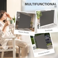 Outsunny Single Panel Room Divider, UV30+ Privacy Screen, Indoor Outdoor Privacy Panel with Stable Base, Dark Grey(m-4)