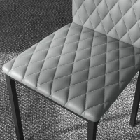 HOMCOM Set of 4 Modern Dining Chairs, Tufted High Back Side Chairs with Upholstered Seat, Steel Legs for Living Room, Kitchen(m-10)