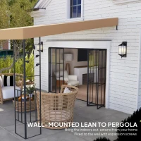 Outsunny 10' x 10' Outdoor Pergola Canopy, Metal Patio Canopy with Drainage Holes for Backyard, Garden, Coffee(m-6)
