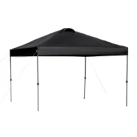 Outsunny 10' x 10' Pop Up Canopy Tent with Airy Top Vents and Wheeled Carry Bag for Outdoor, Garden, Patio, Black(m-2)