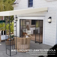 Outsunny 10' x 10' Outdoor Pergola Canopy, Metal Patio Canopy with Drainage Holes for Backyard, Garden, Cream White(m-6)