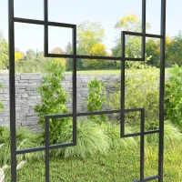 Outsunny 4 Pack Garden Trellis for Climbing Plants, Outdoor Metal Grid Panels for Roses, Vine Flower, Cucumber, Clematis, 72" Tall(m-9)