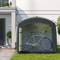 Outsunny Bike Storage Shed Tent, Portable and Waterproof with 210D Oxford Fabric and Carry Bag for 3-4 Bicycles, Black(m-10)