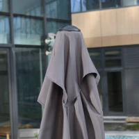 Outsunny 8ft Half Round Umbrella Outdoor Balcony Parasol Patio Garden Outdoor Window Sun Shade w/ 5 Ribs(m-12)