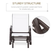 Outsunny Outdoor Glider Chair, Patio Glider with Steel Frame and Mesh Fabric, Garden Chair for Backyard, Garden, and Porch, Cream White(m-6)